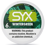 SYX Wintergreen 6mg nicotine pouches can front view