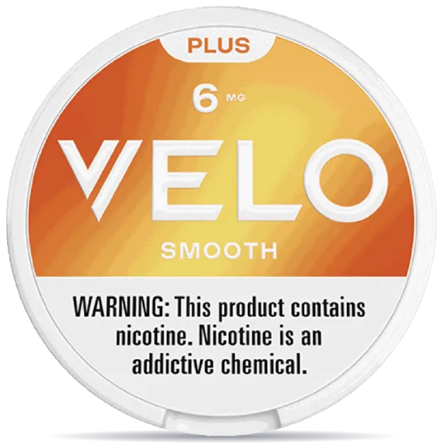 VELO Plus Smooth 6mg nicotine pouches can medium strength unflavored nicotine pouches VELO