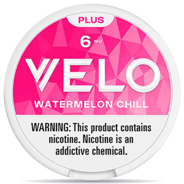VELO Watermelon Chill 6mg Nicotine Pouches Can – Refreshing Watermelon Mint Flavor