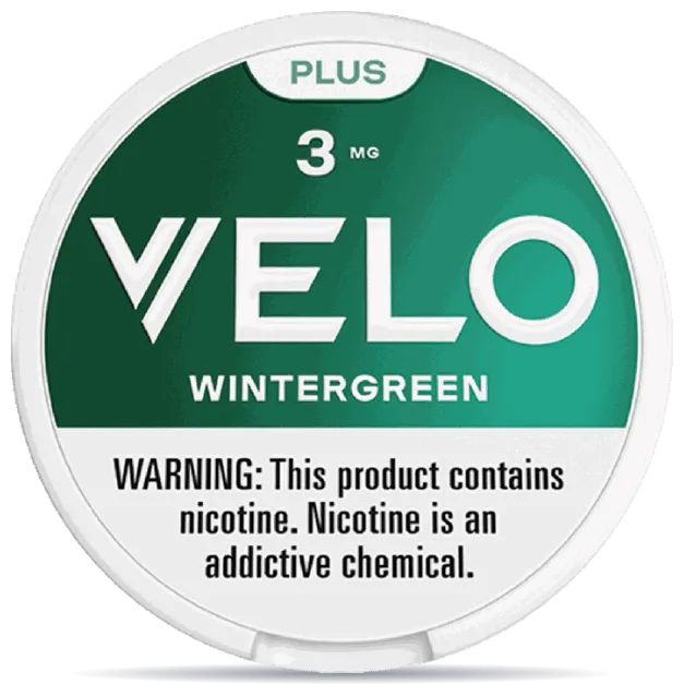 VELO Plus Wintergreen 3mg nicotine pouches can fresh mint wintergreen VELO slim