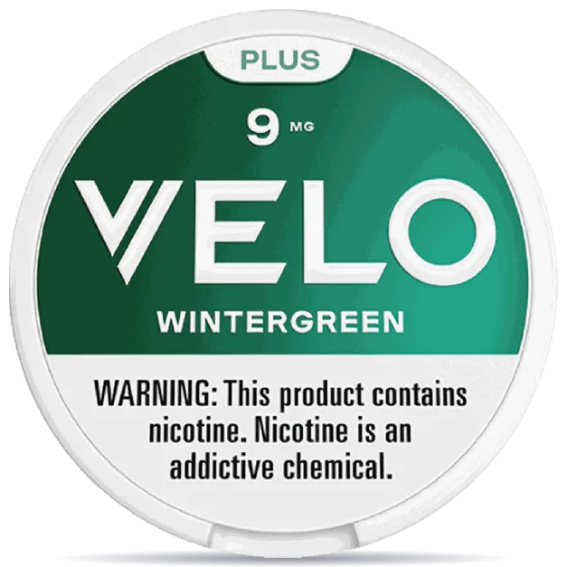 VELO Plus Wintergreen 9mg nicotine pouches can strong wintergreen mint VELO nicotine pouches