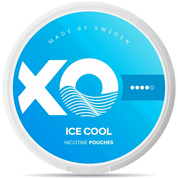 Front view of a can of XO Ice Cool 4mg nicotine pouches