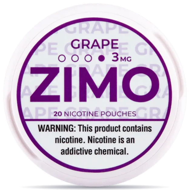 ZIMO Grape 3mg nicotine pouches – fruity grape slim white pouch can