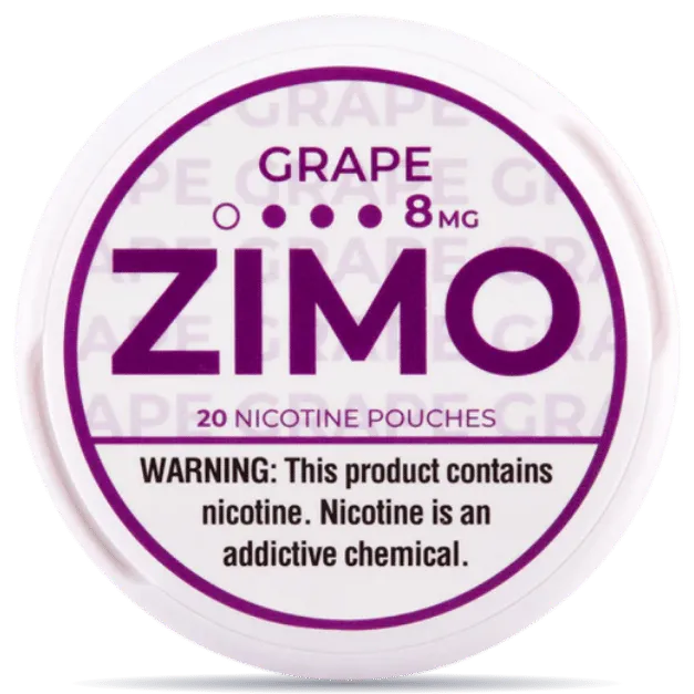 ZIMO Grape 8mg nicotine pouches – fruity grape slim white pouch can