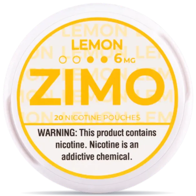 ZIMO Lemon 6mg nicotine pouches – fresh lemon citrus slim white pouch