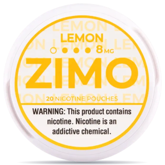 ZIMO Lemon 8mg nicotine pouches – fresh lemon citrus slim white pouch