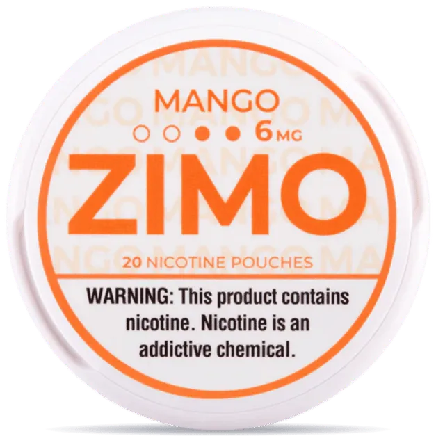ZIMO Mango 6mg nicotine pouches – strong mango flavor slim white nicotine pouch