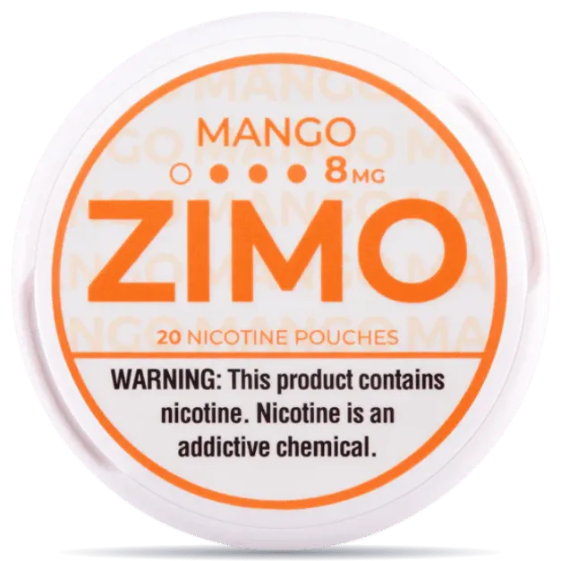 ZIMO Mango 8mg nicotine pouches – extra strong mango slim white pouch can