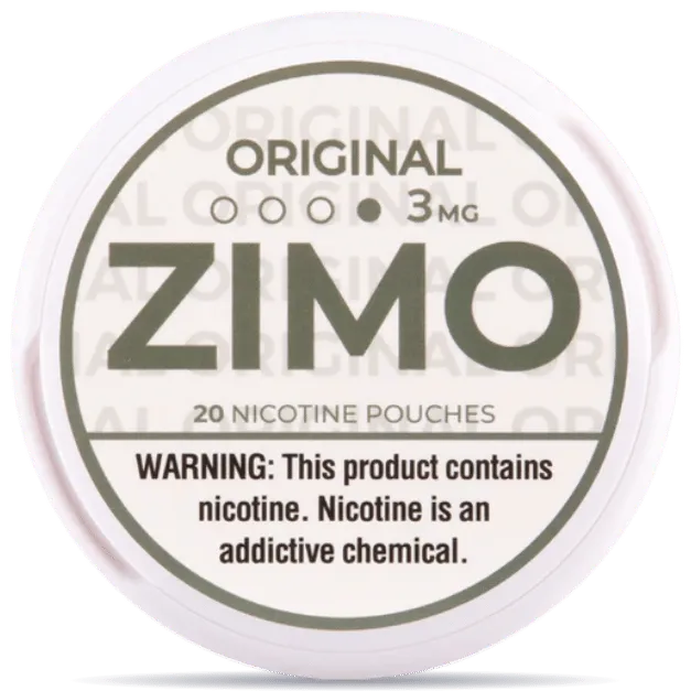 ZIMO Original 3mg nicotine pouches – classic tobacco flavor slim white pouch can