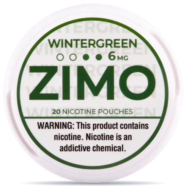 ZIMO Wintergreen 6mg nicotine pouches – strong wintergreen mint slim white nicotine pouch