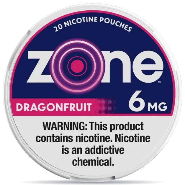 Zone Dragonfruit 6mg nicotine pouches can front view 20 pouches