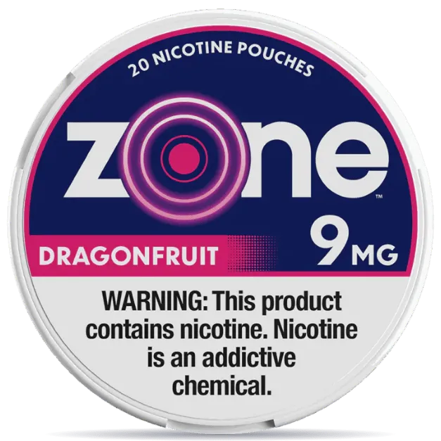 Zone Dragonfruit 9mg nicotine pouches can front view 20 pouches