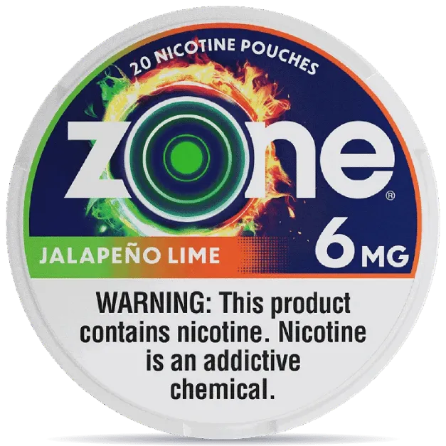 Zone Jalapeno Lime 6mg nicotine pouches can front view 20 pouches