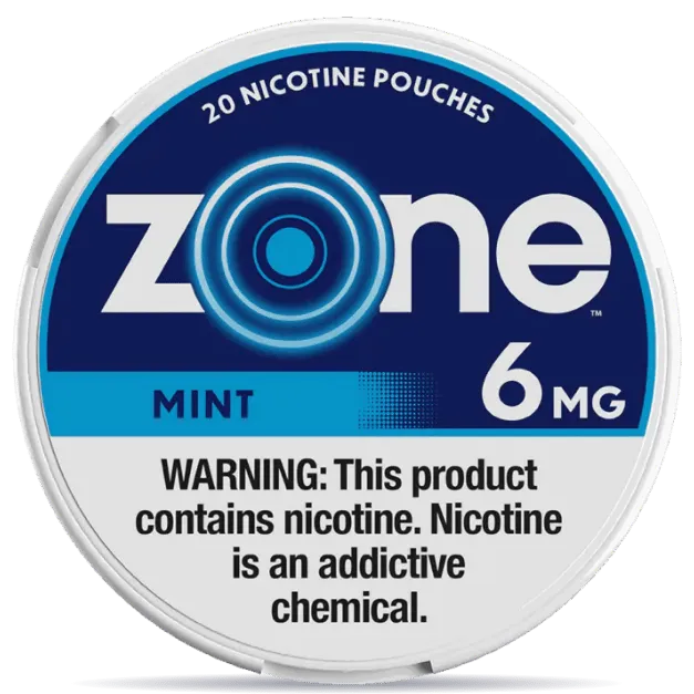 Zone Mint 6mg nicotine pouches can front view 20 pouches