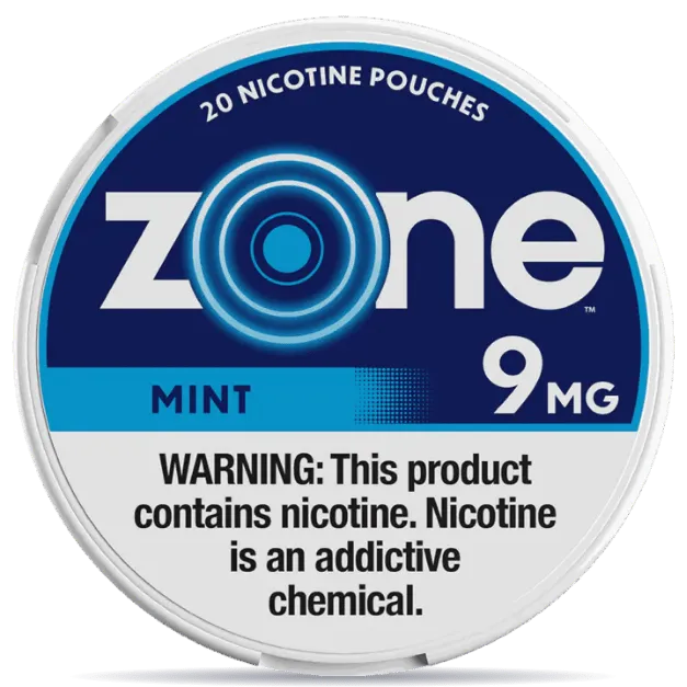 Zone Mint 9mg nicotine pouches can front view 20 pouches