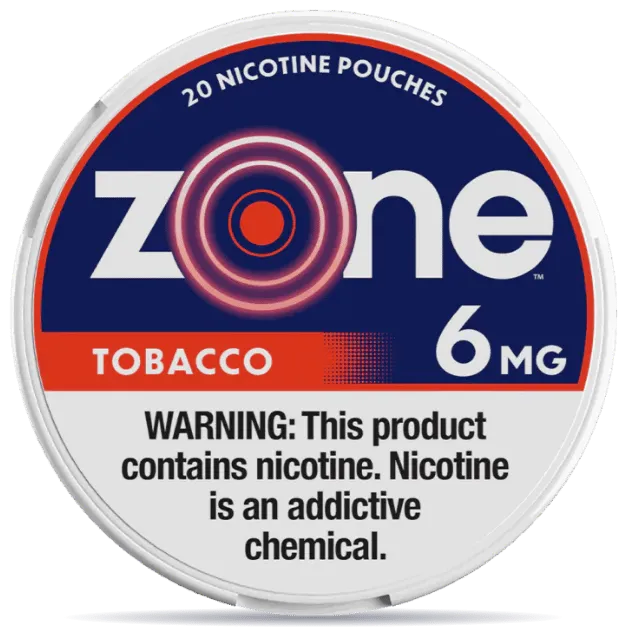Zone Tobacco 6mg nicotine pouches can front view 20 pouches