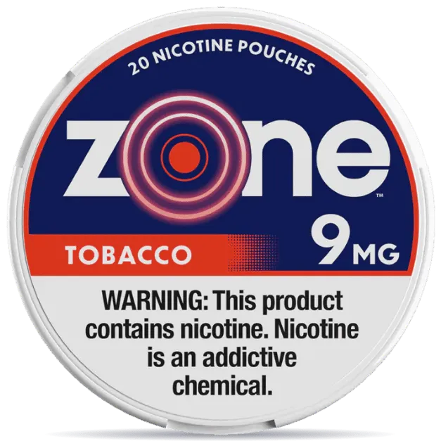 Zone Tobacco 9mg nicotine pouches can front view 20 pouches