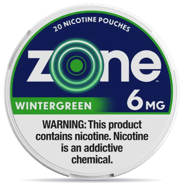 Zone Wintergreen 6mg nicotine pouches can front view 20 pouches