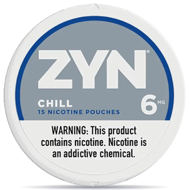 ZYN Chill 6mg nicotine pouches can front view 15 pouches
