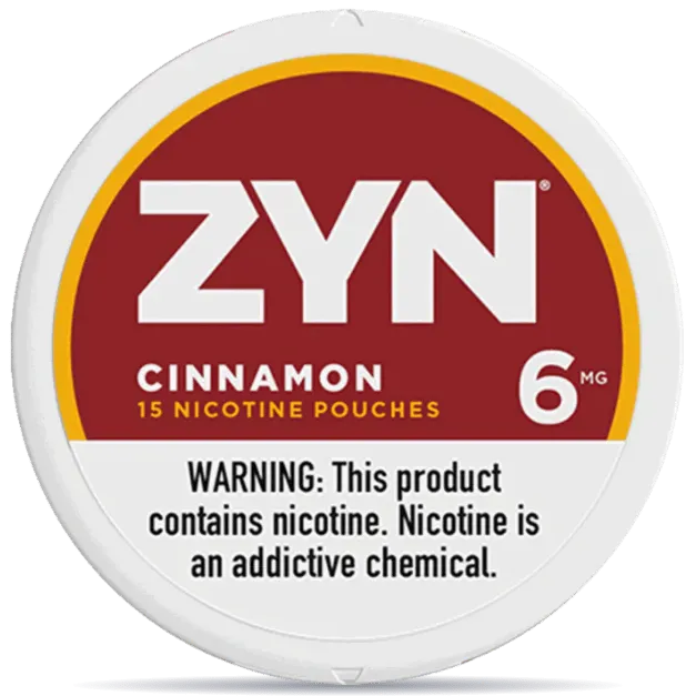 ZYN Cinnamon 6mg nicotine pouches can front view 15 pouches