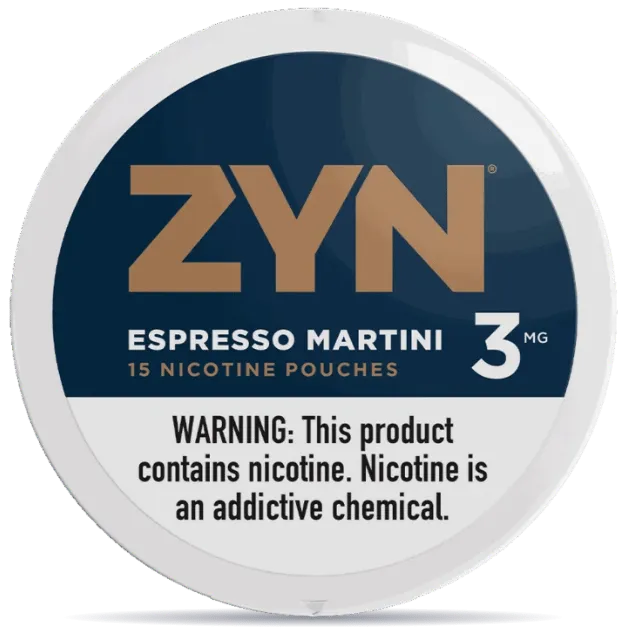 ZYN Espresso Martini 3mg nicotine pouches can front view 15 pouches