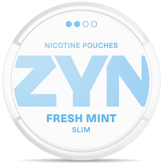 Front view of a can of ZYN Fresh Mint Slim nicotine pouches