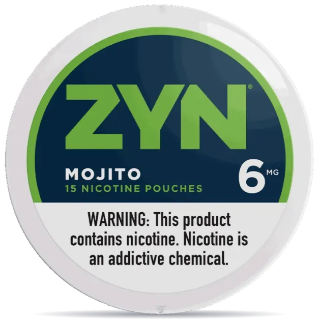 ZYN Mojito 6mg nicotine pouches can front view 15 pouches