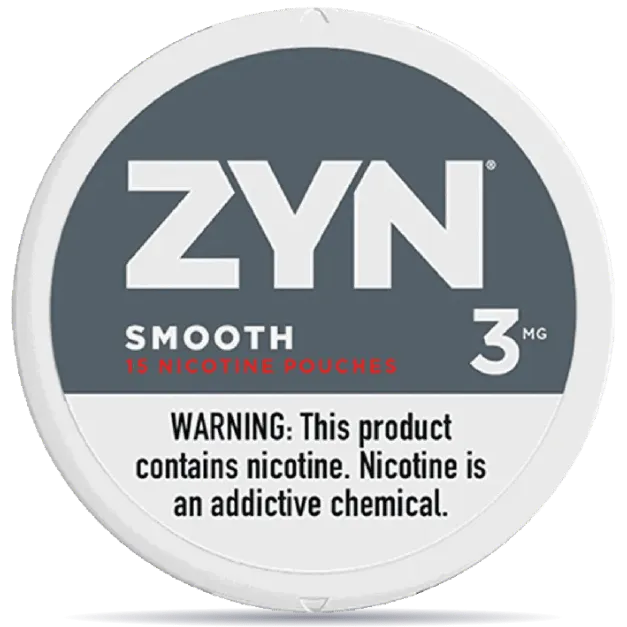 ZYN Smooth 3mg nicotine pouches can front view 15 pouches