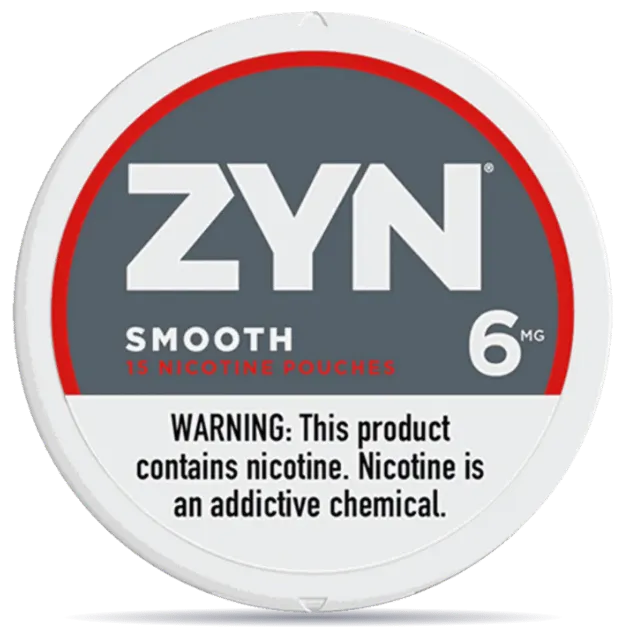 ZYN Smooth 6mg nicotine pouches can front view 15 pouches